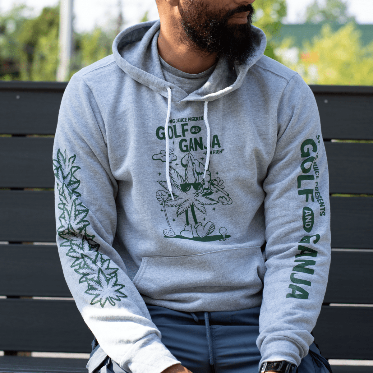 Unique Personalized Golf & Ganja Unisex Hoodie Customized Golf Gifts for Men by Groovy Guy