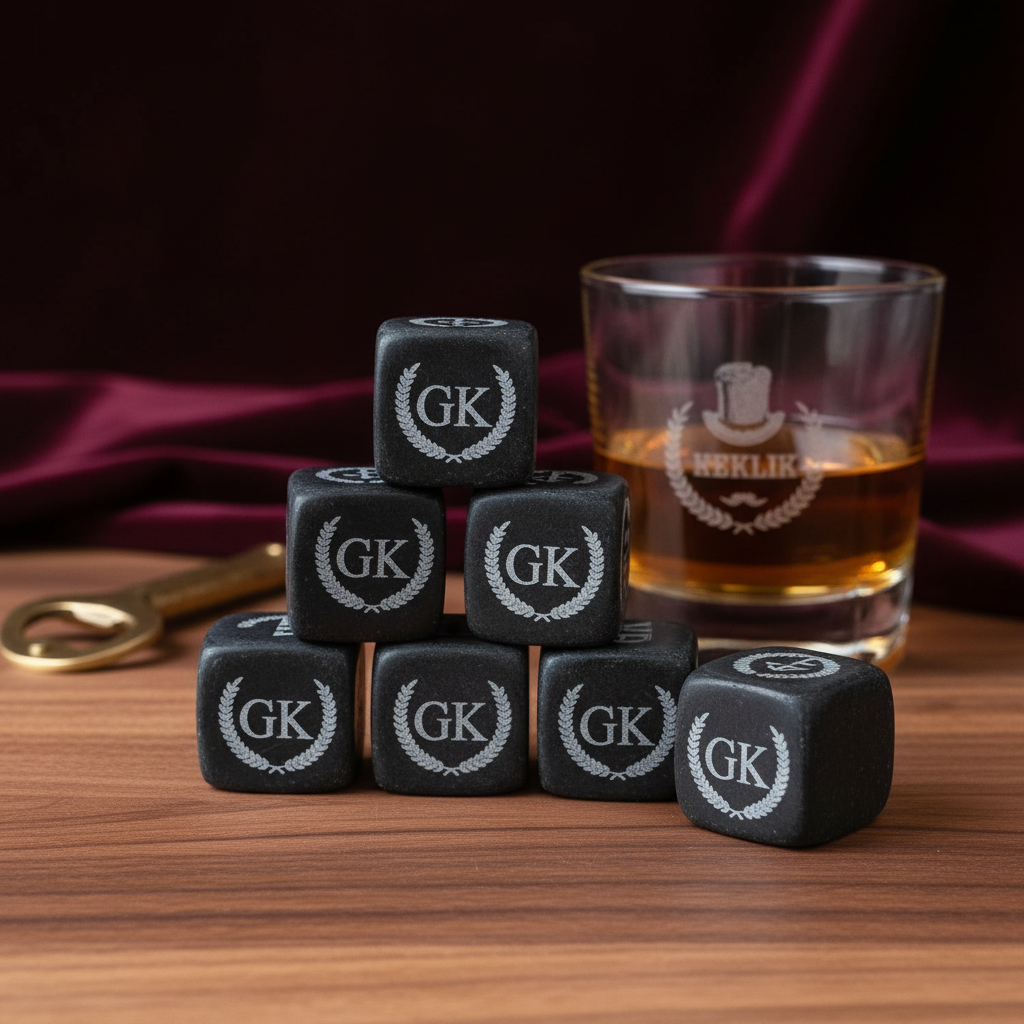 Engraved Whiskey Stones Set