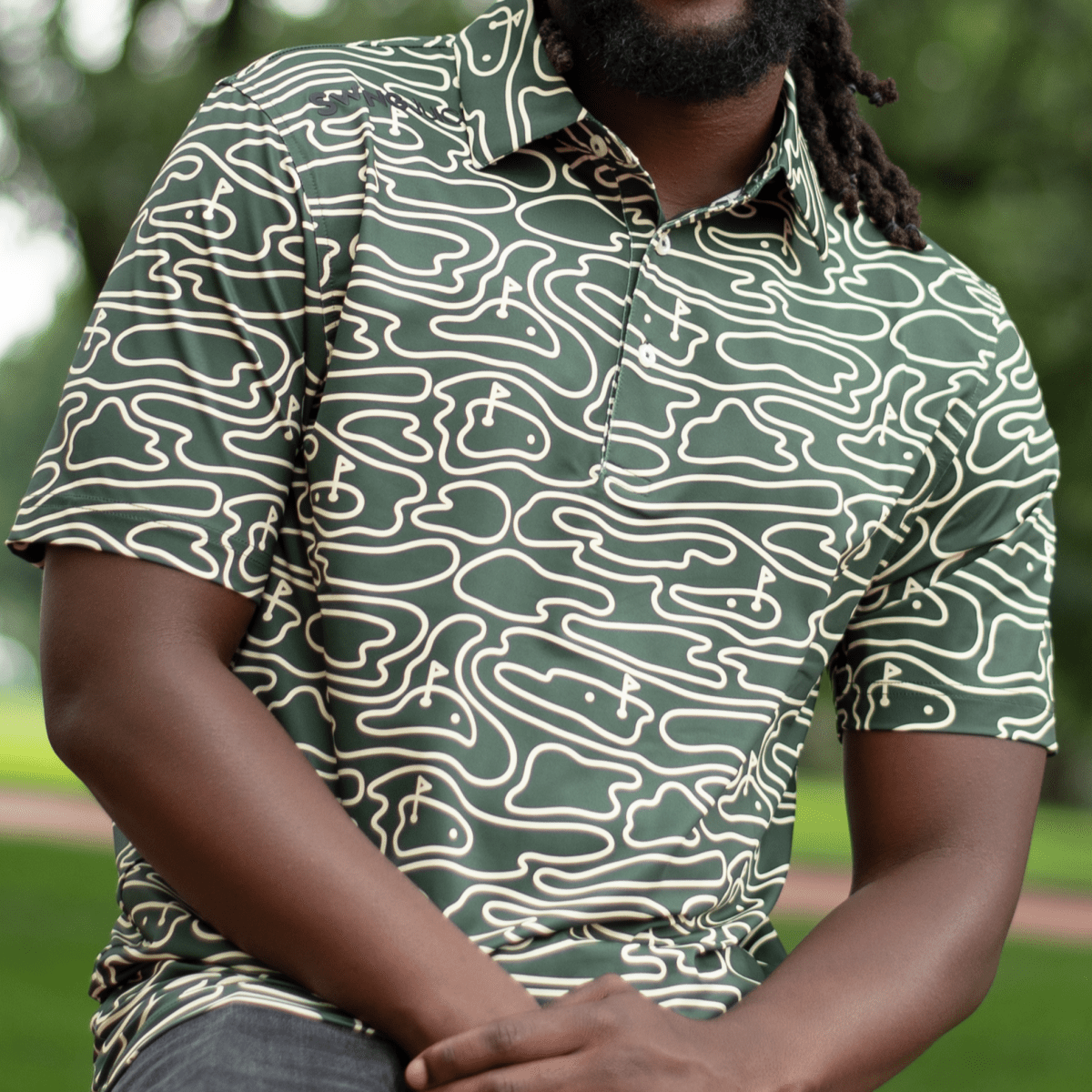 Unique Personalized Golf Rhythmic Lines Men's Polo Customized Golf Gifts for Men by Groovy Guy