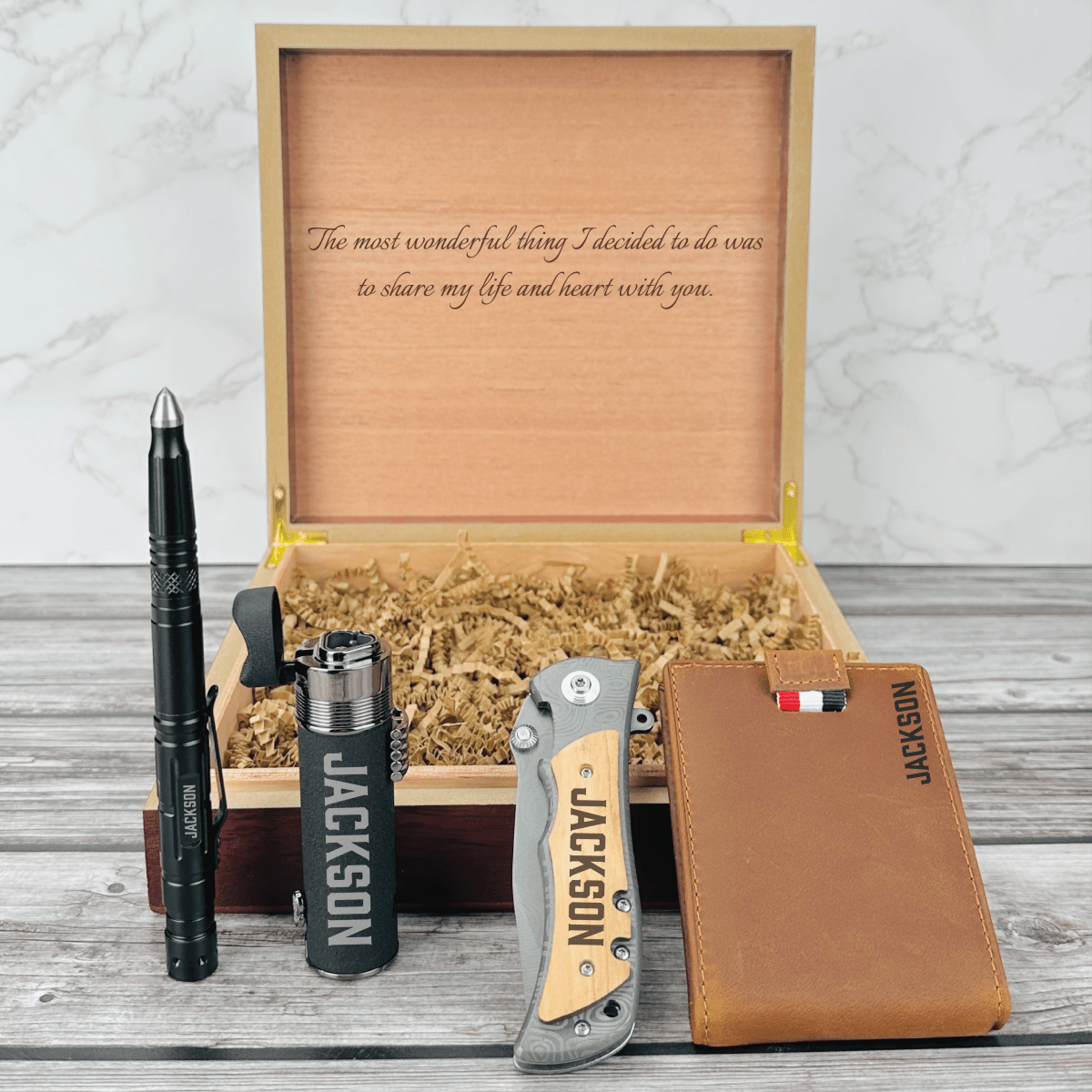 Unique Personalized Eternal Harmony 10 Year Anniversary Gift Set Customized Anniversary Gifts for Men by Groovy Guy