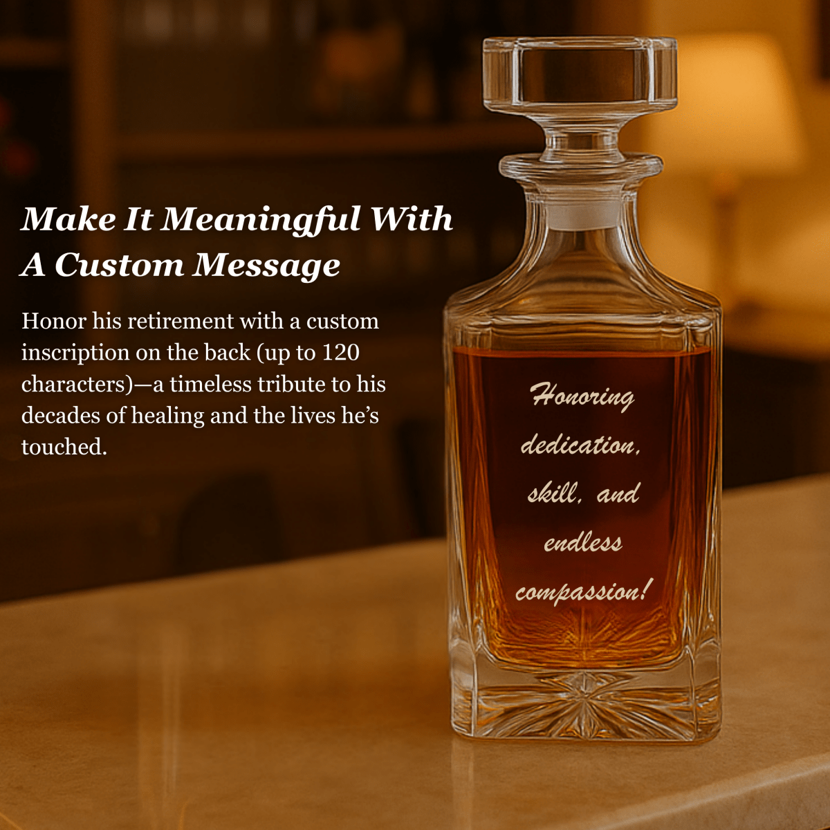 Unique Personalized Doctor Retirement Decanter Customized Decanter Set Gifts for Men by Groovy Guy