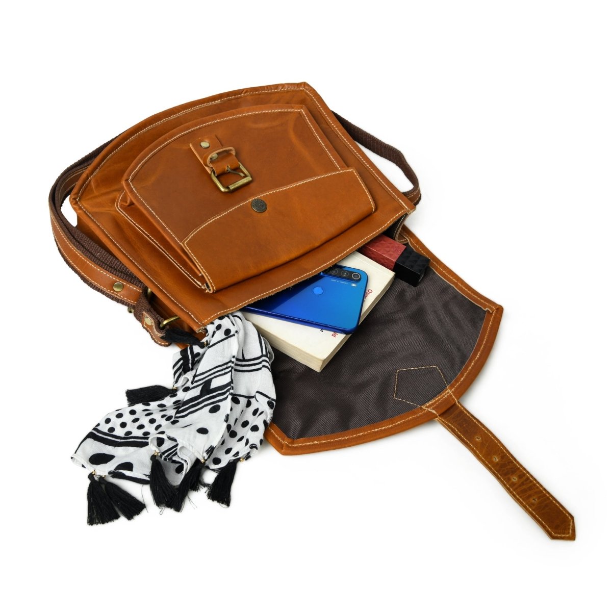 Unique Personalized Buffalo Leather CrossBody Bag Customized Gifts for Men by Groovy Guy