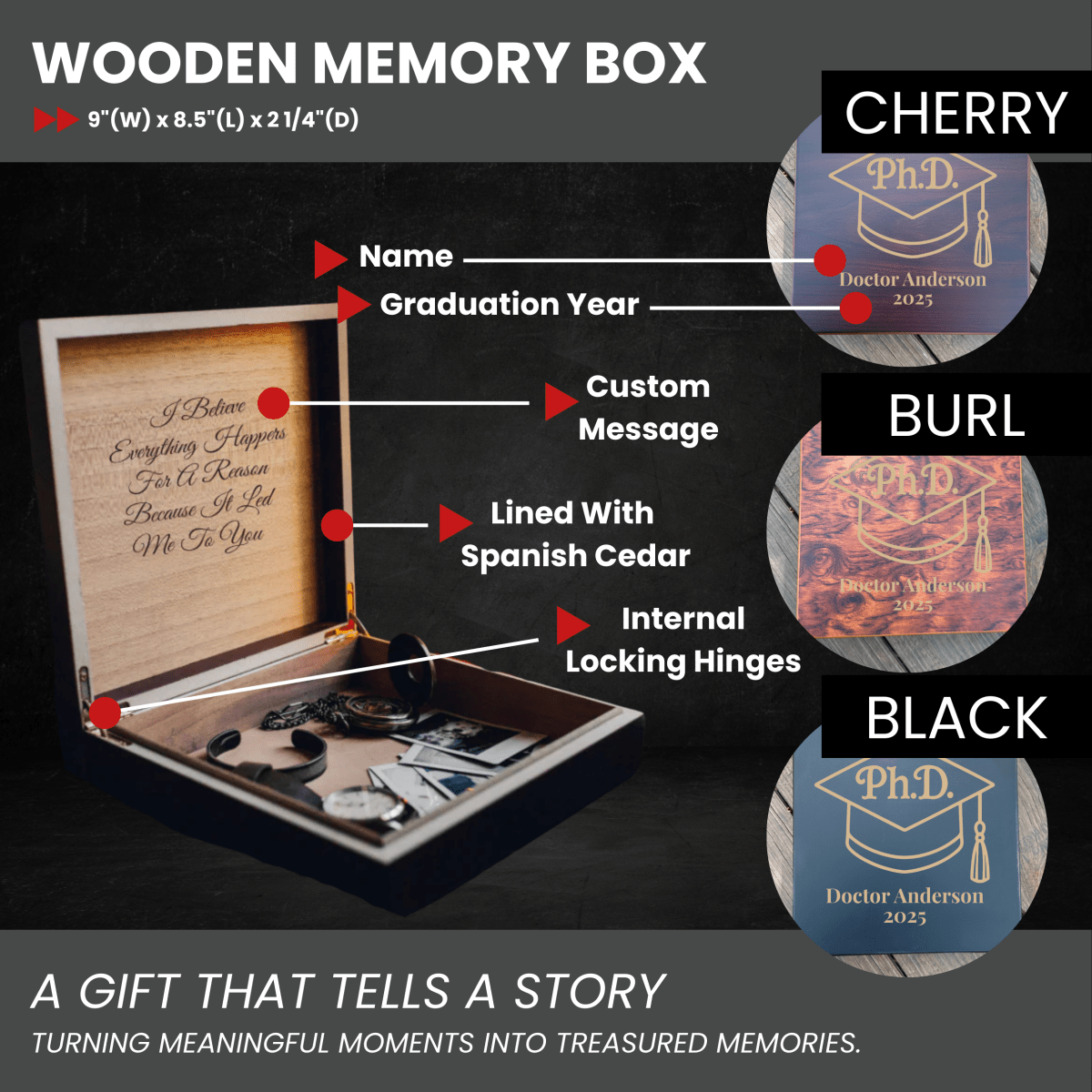 Unique Personalized The PhD Milestone Keepsake Box Customized Gifts for Men by Groovy Guy