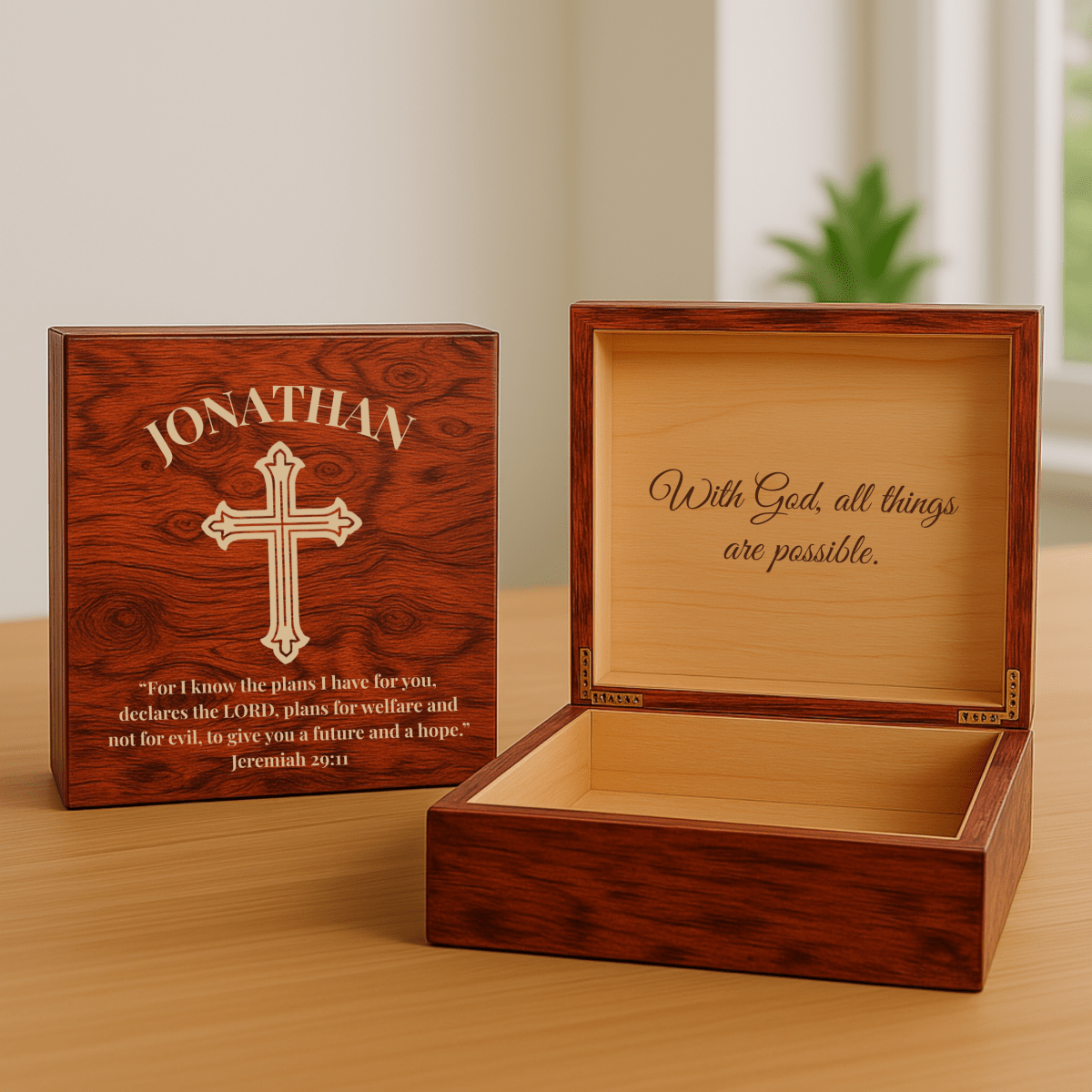 Unique Personalized Faithful Christian Keepsake Box Customized Gifts for Men by Groovy Guy