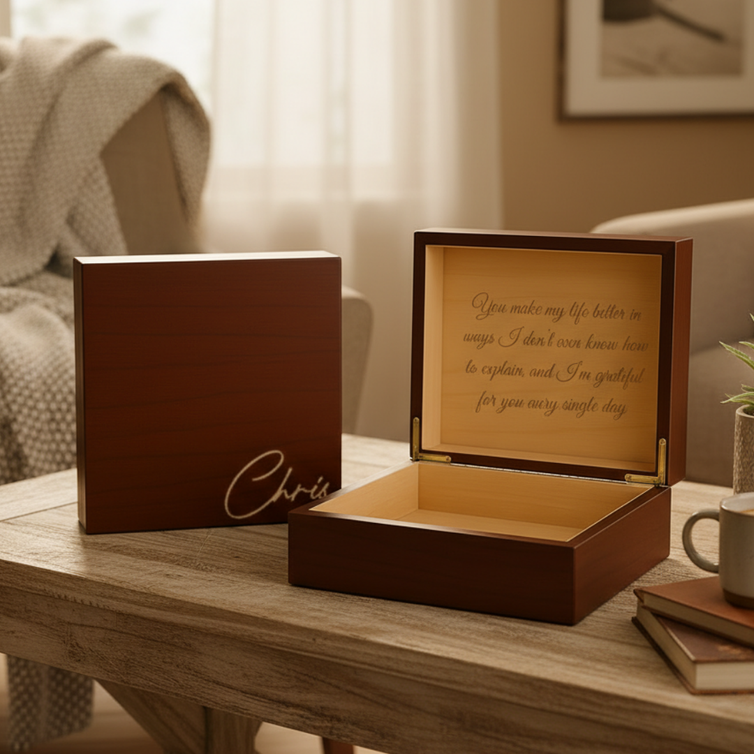 Personalized Men's Wooden Keepsake Box