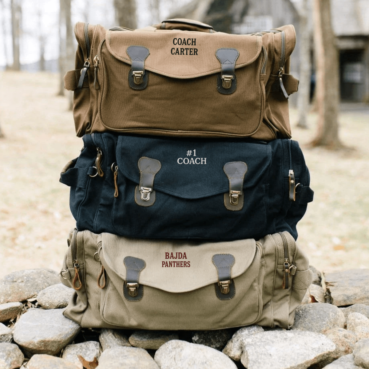 Unique Personalized Personalized Coach Duffle Bag Customized Baseball Gifts for Men by Groovy Guy