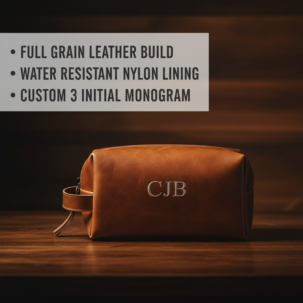 Executive Leather Travel Dopp Kit