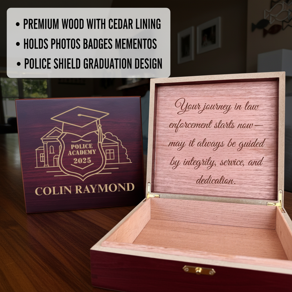 Personalized Police Academy Graduation Memory Box