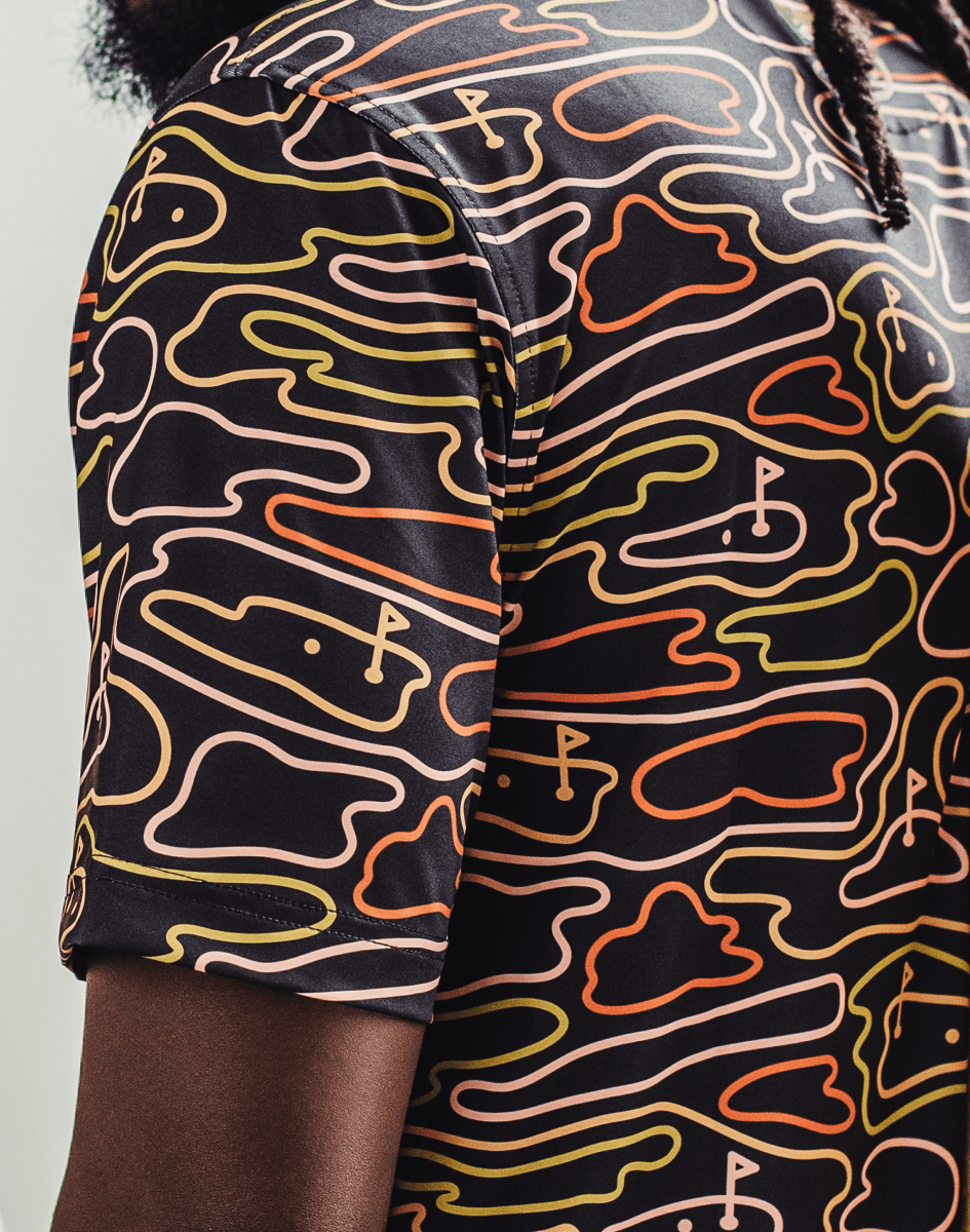 Unique Personalized Golf Rhythmic Lines Men's Polo Customized Golf Gifts for Men by Groovy Guy