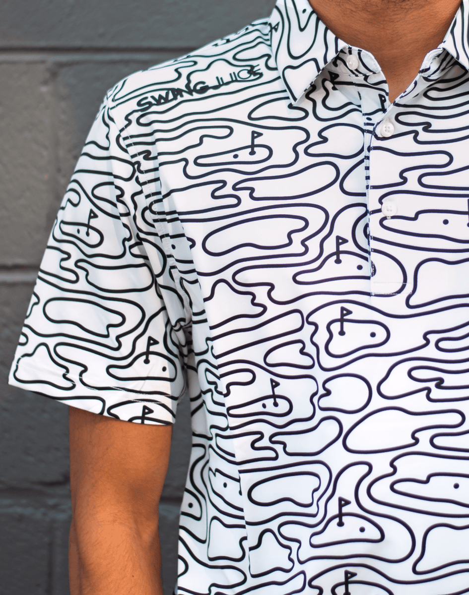 Unique Personalized Golf Rhythmic Lines Men's Polo Customized Golf Gifts for Men by Groovy Guy