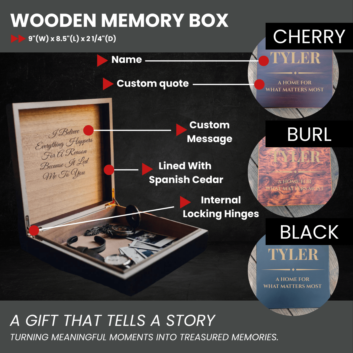 Unique Personalized Gentleman's Timeless Keepsake Box Customized Gifts for Men by Groovy Guy
