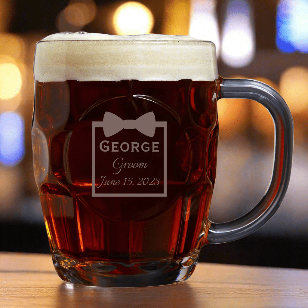Unique Personalized Wedding Party Beer Mug Customized Beer Glasses Gifts for Men by Groovy Guy