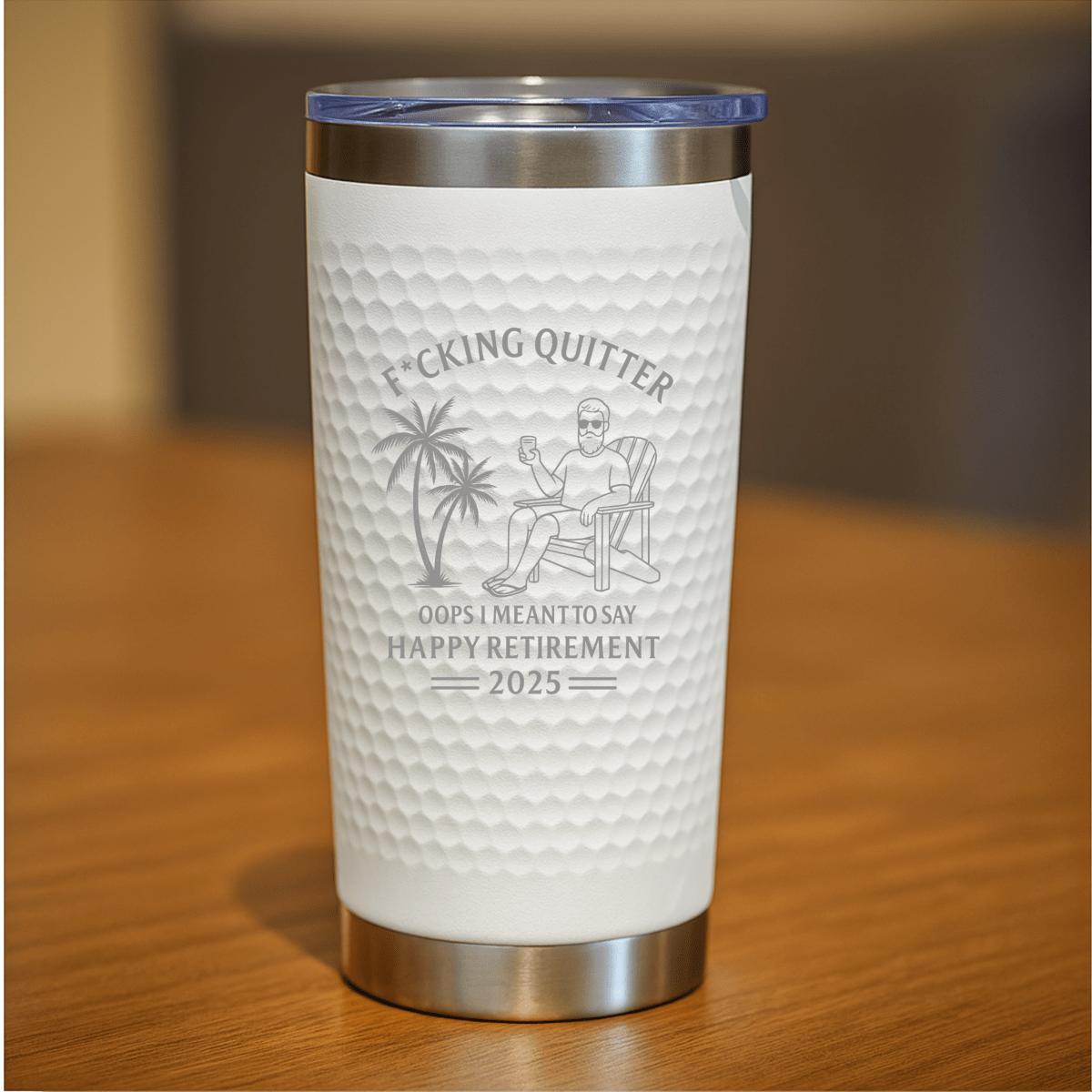 Unique Personalized F*cking Quitter Retirement Tumbler Customized Drinkware & Tumblers Gifts for Men by Groovy Guy