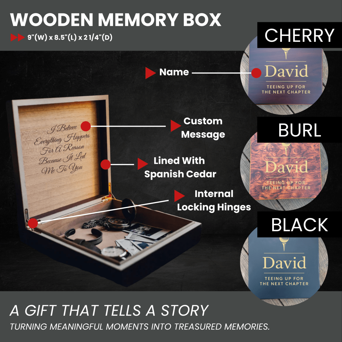 Unique Personalized Golf Retirement Keepsake Box Customized Gifts for Men by Groovy Guy