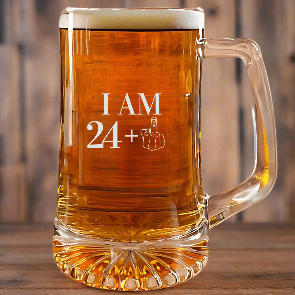 Unique Personalized 25th Birthday Beer Glass Customized pint glass Gifts for Men by Groovy Guy