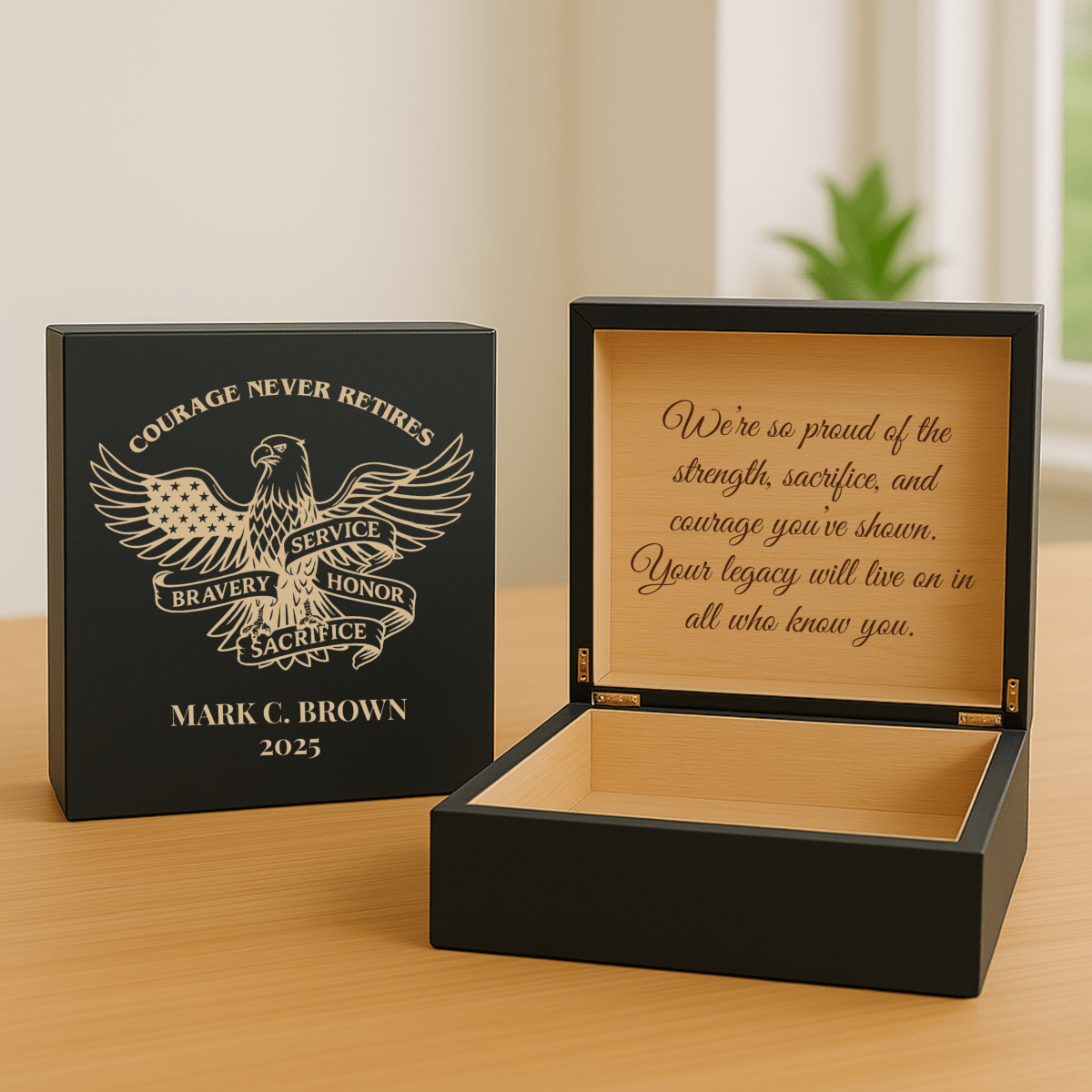 Unique Personalized Military Retirement Keepsake Box Customized Gifts for Men by Groovy Guy