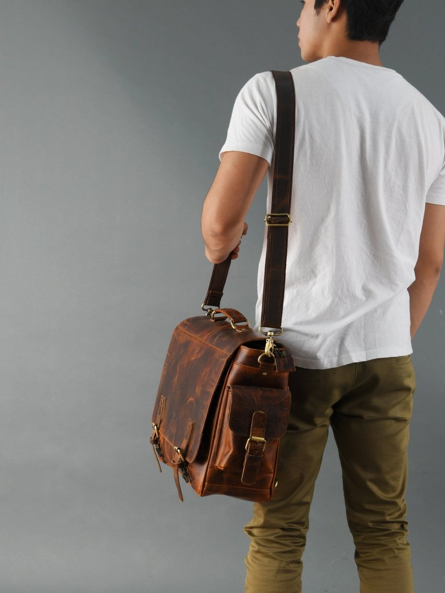 Unique Personalized Dakota Rugged Briefcase Messenger Customized Gifts for Men by Groovy Guy
