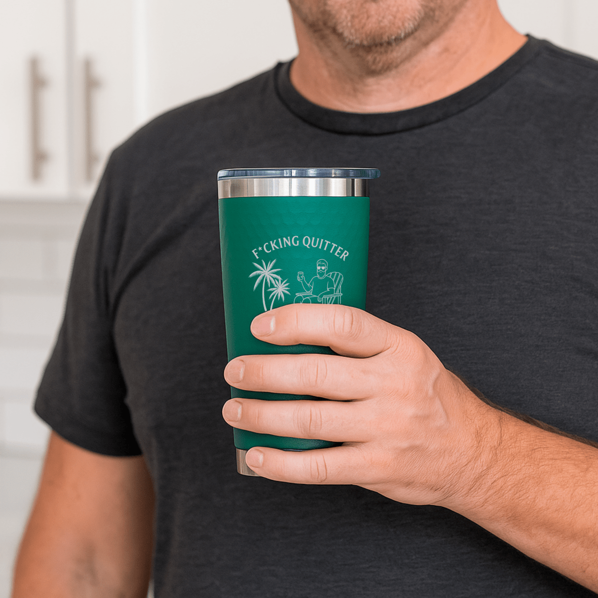 Unique Personalized F*cking Quitter Retirement Tumbler Customized Drinkware & Tumblers Gifts for Men by Groovy Guy