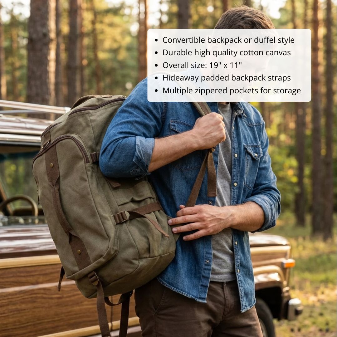 Personalized Canvas Travel Backpack