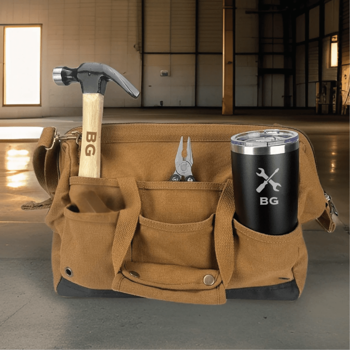 Unique Personalized Personalized Tool Bag Set Customized Fathers Day Gifts for Men by Groovy Guy