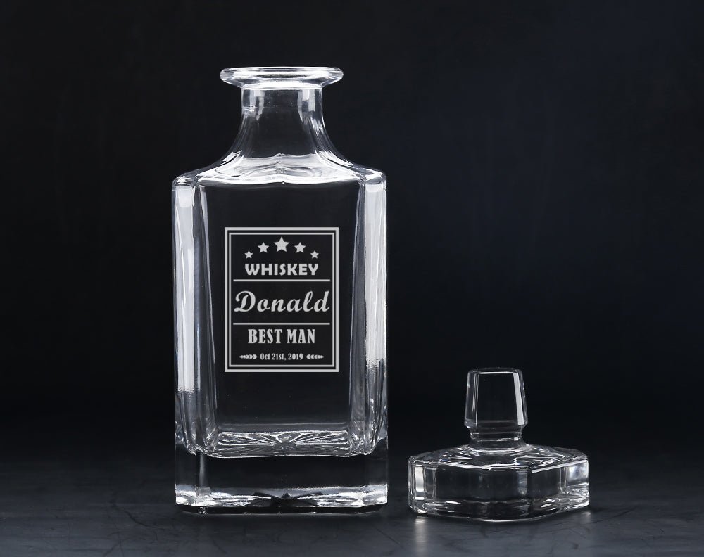 Unique Personalized Custom Logo Crystal Decanter Customized Decanter Gifts for Men by Groovy Guy