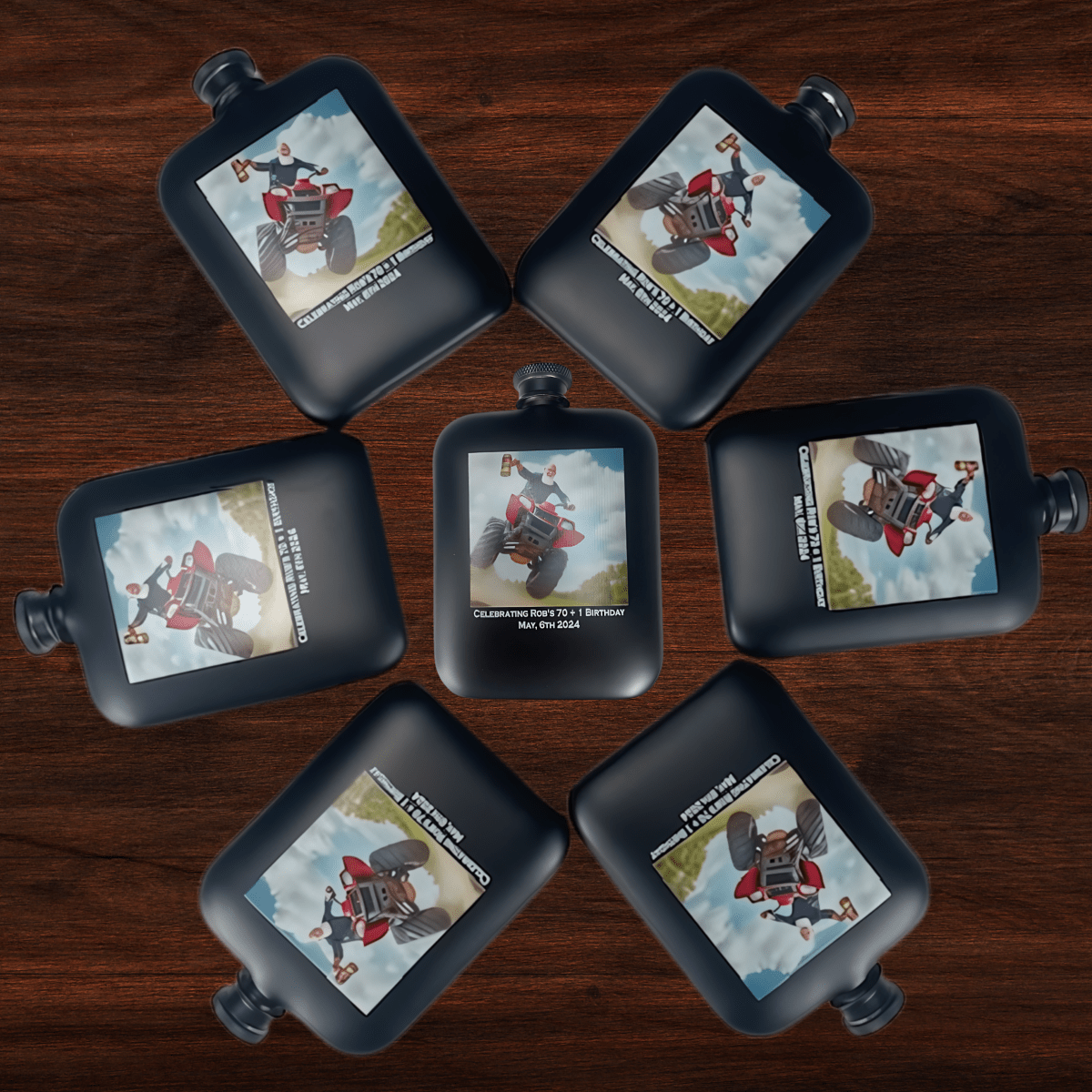 Unique Personalized Custom Photo Flask Customized Birthday Gifts for Men by Groovy Guy