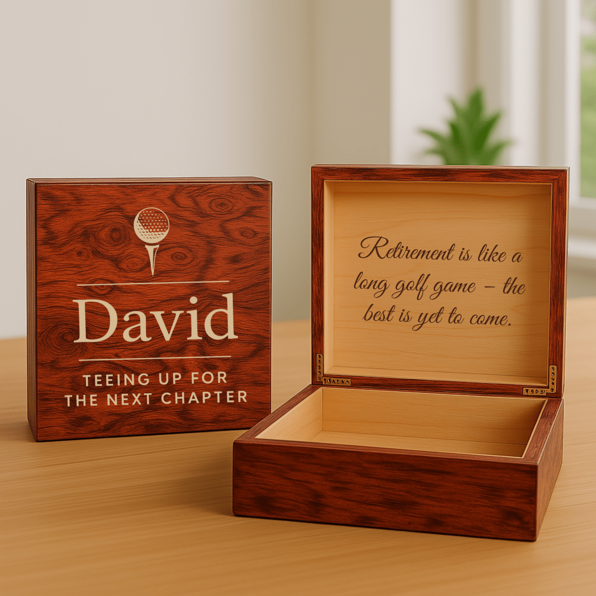 Unique Personalized Golf Retirement Keepsake Box Customized Gifts for Men by Groovy Guy