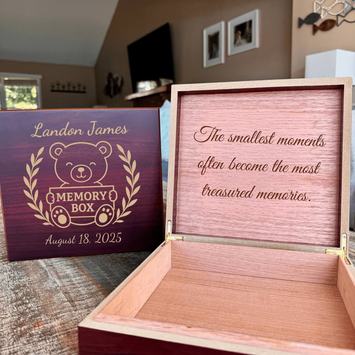 Unique Personalized Tiny Treasures Keepsake Box Customized Gifts for Men by Groovy Guy