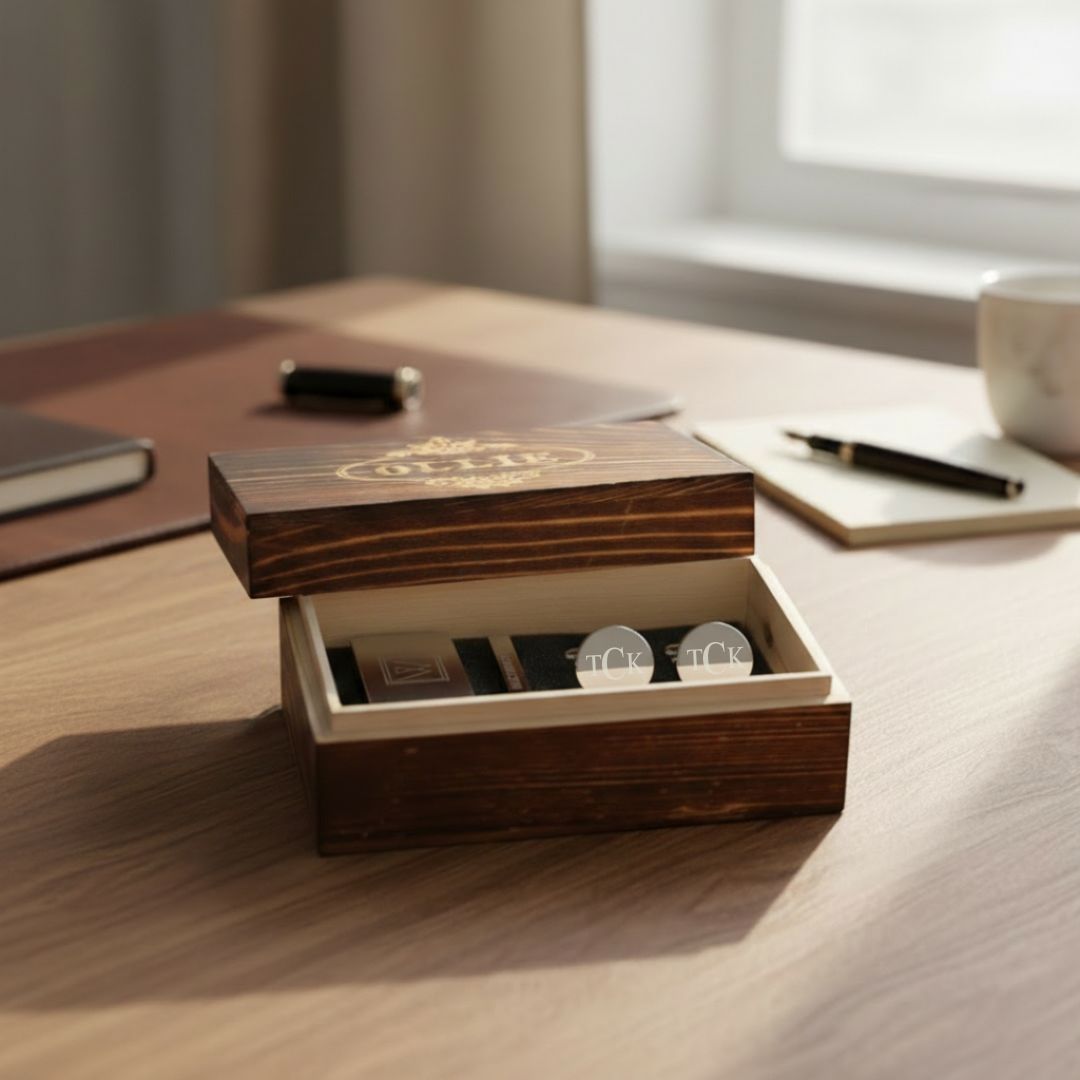 Personalized Cufflink & Tie Clip Set