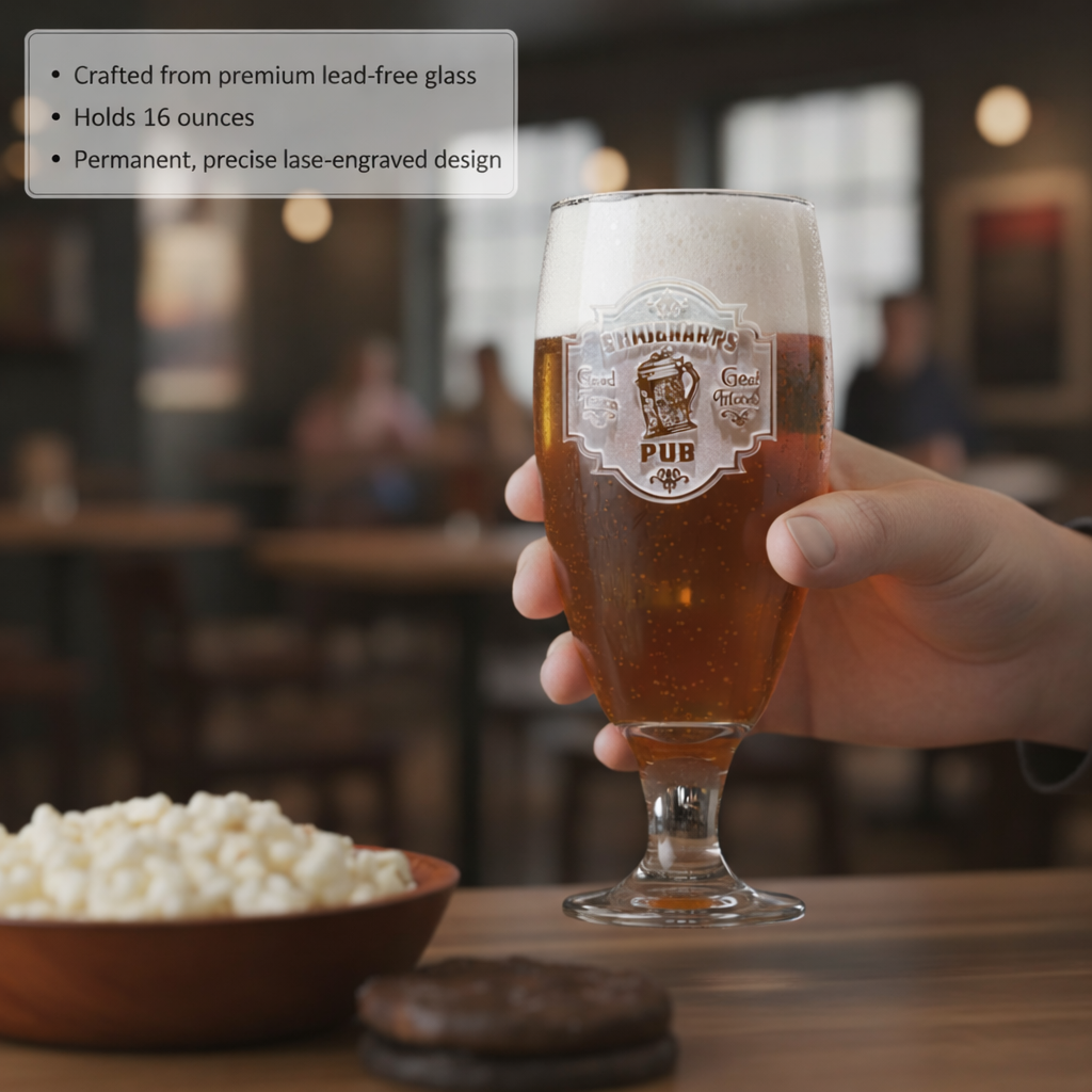 Personalized Pub Goblet | 16 oz Goblet Beer Glass