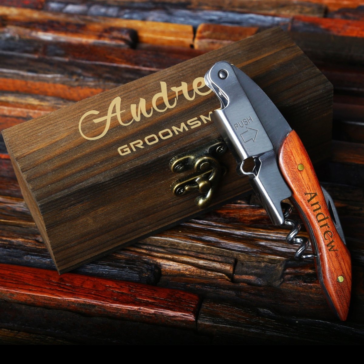 Unique Personalized Custom Wine Opener Customized wine Gifts for Men by Groovy Guy