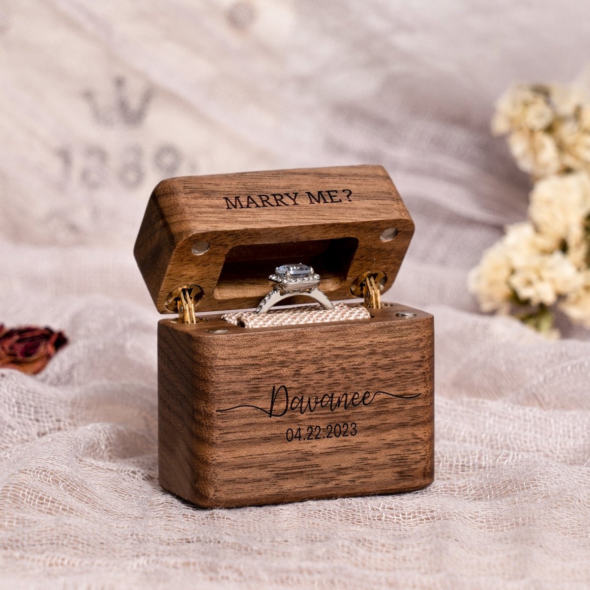 Unique Personalized Engagement Ring Box Customized Ring Gifts for Men by Groovy Guy