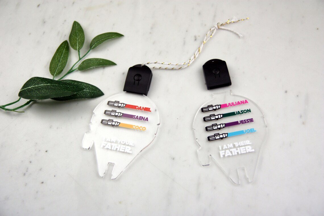 Unique Personalized Light Up Lightsaber Ornament Customized Holiday Ornaments Gifts for Men by Groovy Guy