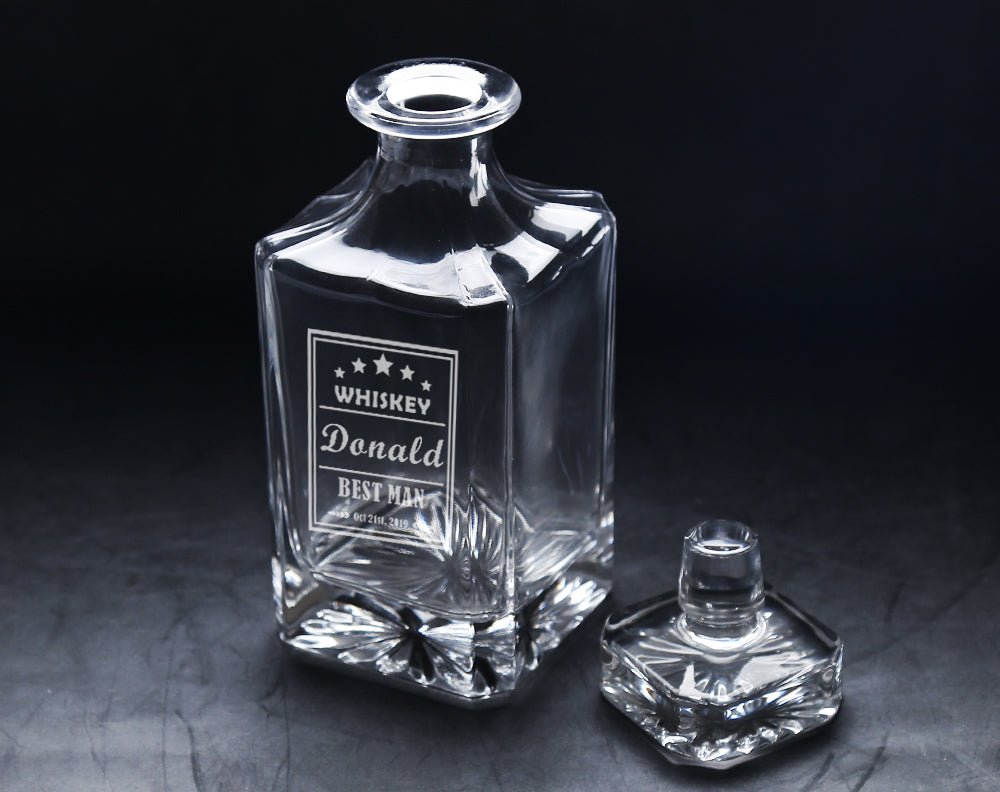Unique Personalized Custom Logo Crystal Decanter Customized Decanter Gifts for Men by Groovy Guy