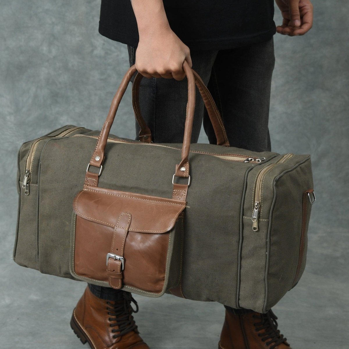 Unique Personalized Arnold Canvas Duffle Bag Customized Duffel Bags Gifts for Men by Groovy Guy