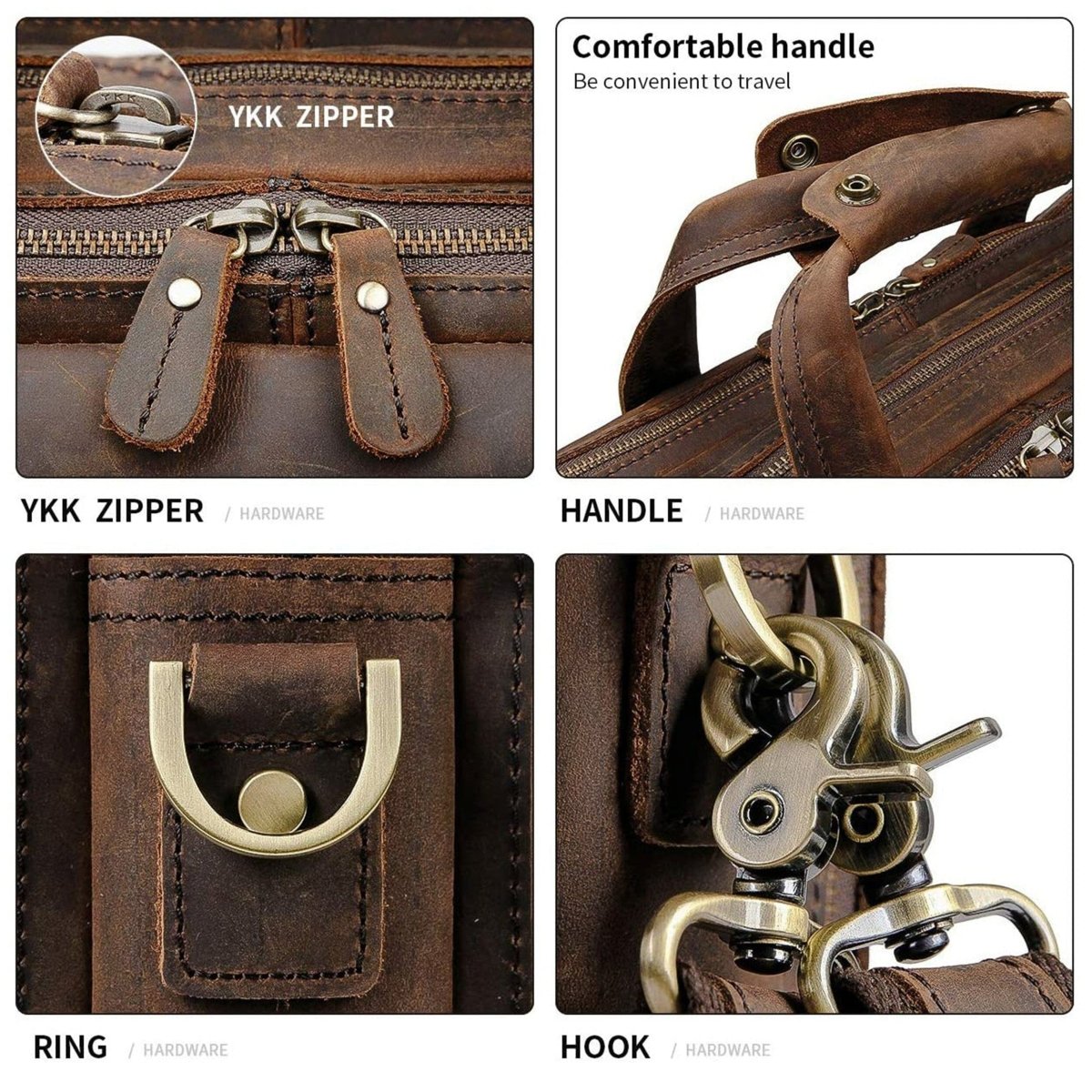 Unique Personalized Crazy Horse Leather Briefcase Customized Briefcases Gifts for Men by Groovy Guy