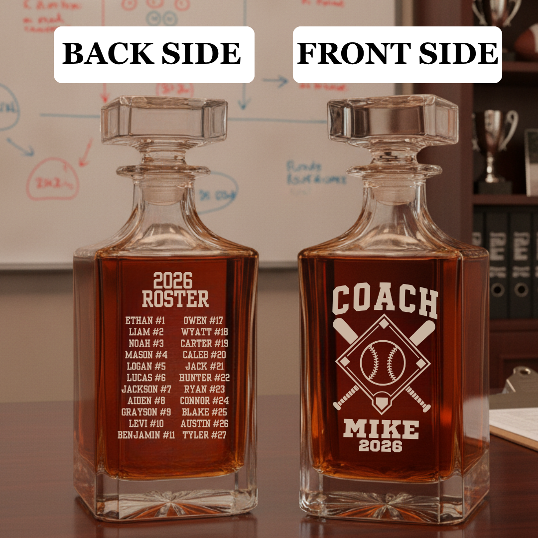 The Field of Dreams Baseball Coach Decanter Set