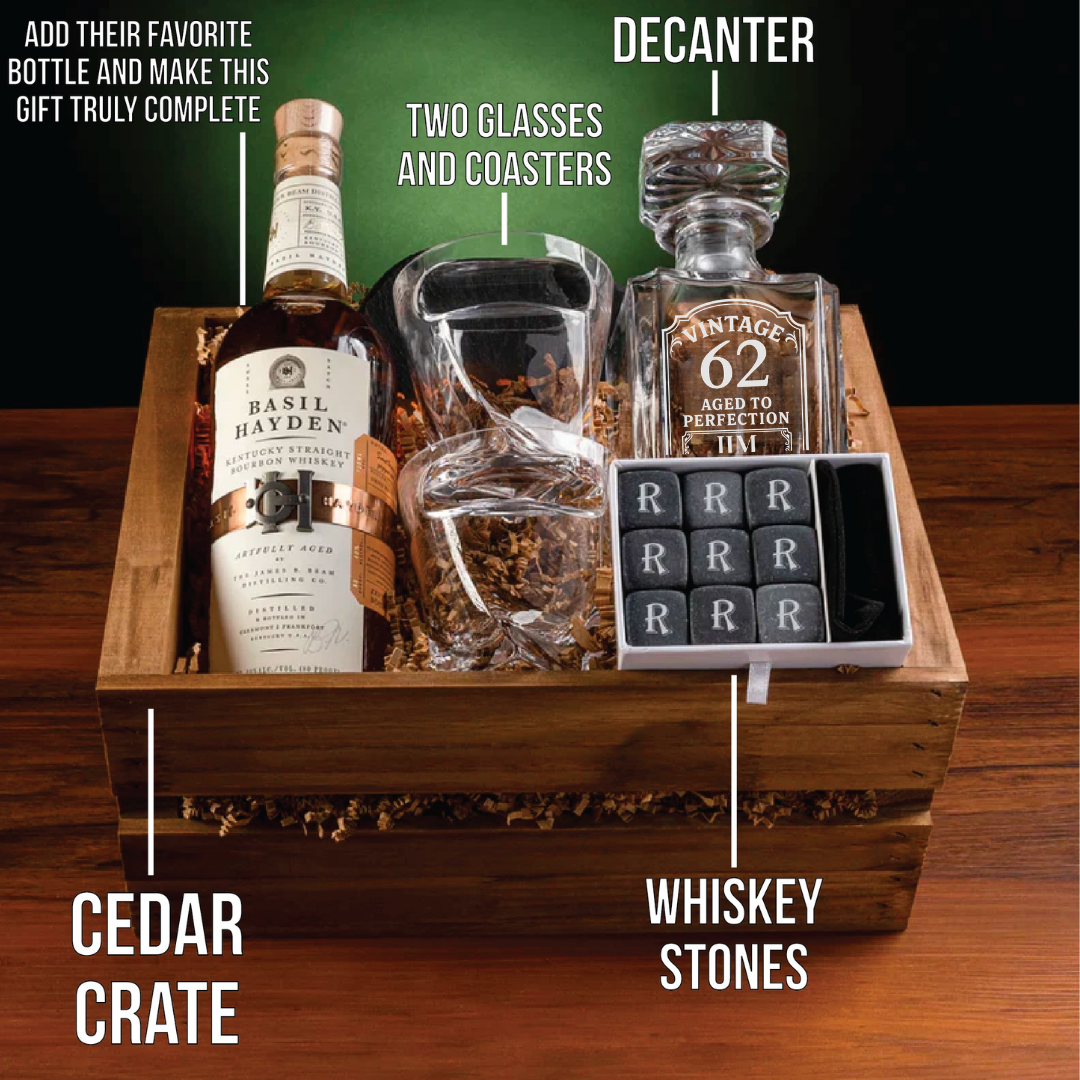 Vintage Reserve Birthday Whiskey Crate Set
