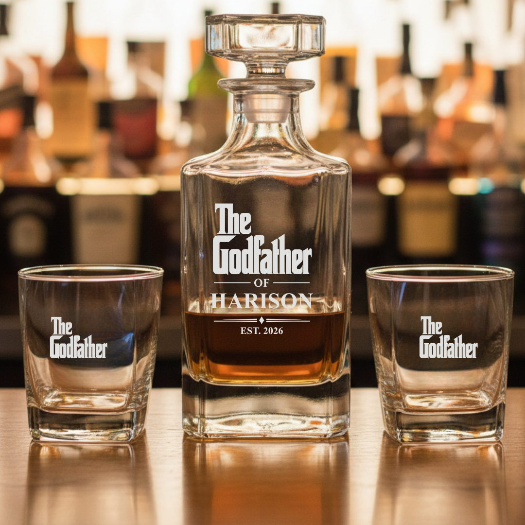 Personalized Godfather Whiskey Decanter Set