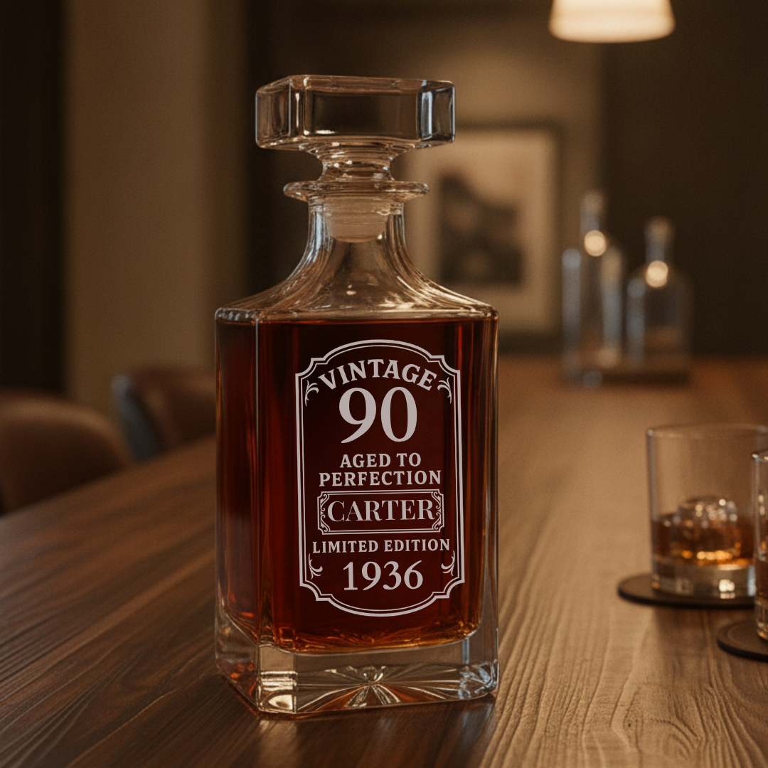 Vintage 90th Birthday Decanter