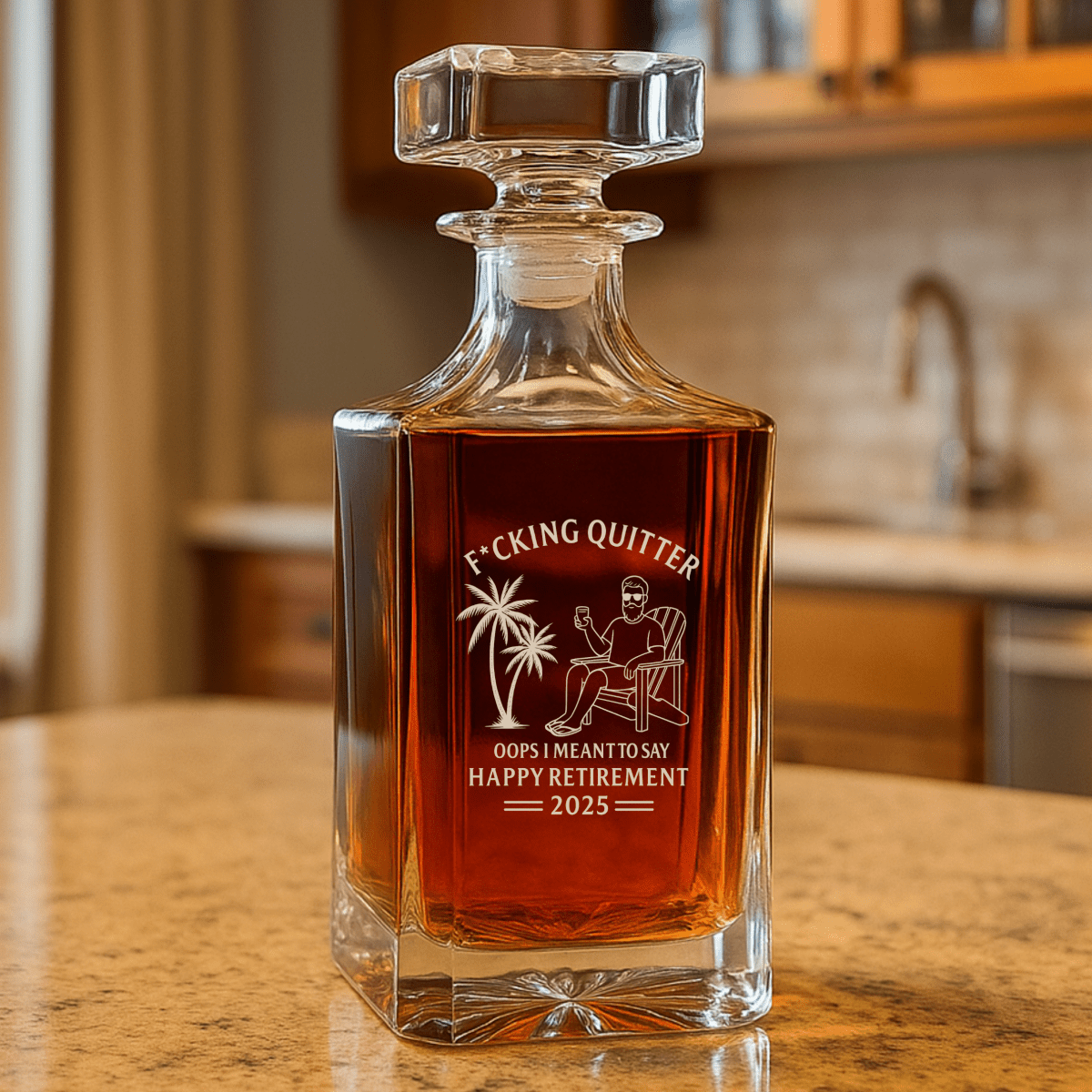 Unique Personalized Funny Retirement Decanter Customized Retirement Gifts for Men by Groovy Guy