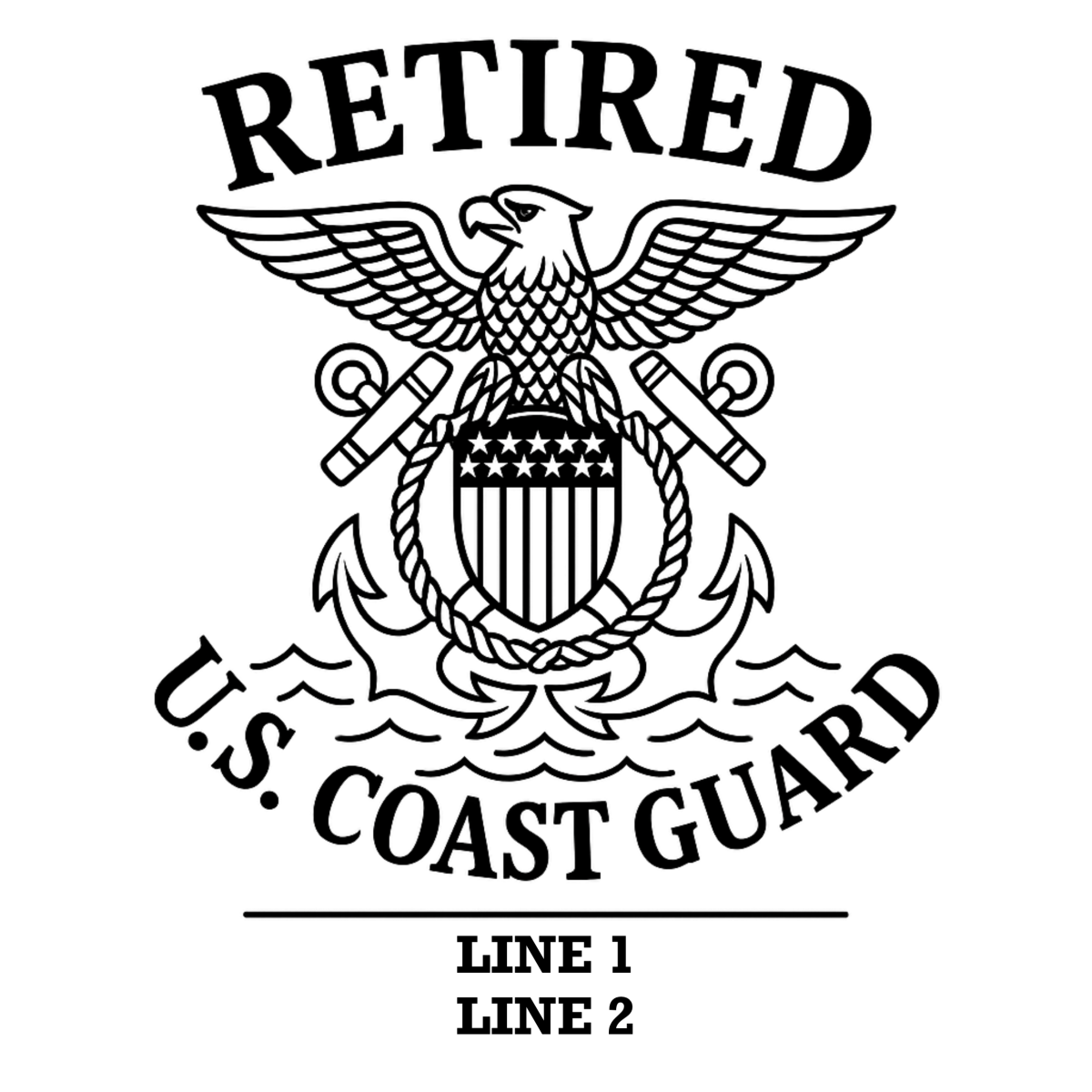 Unique Personalized Coast Guard Retirement Decanter Customized Decanter Set Gifts for Men by Groovy Guy