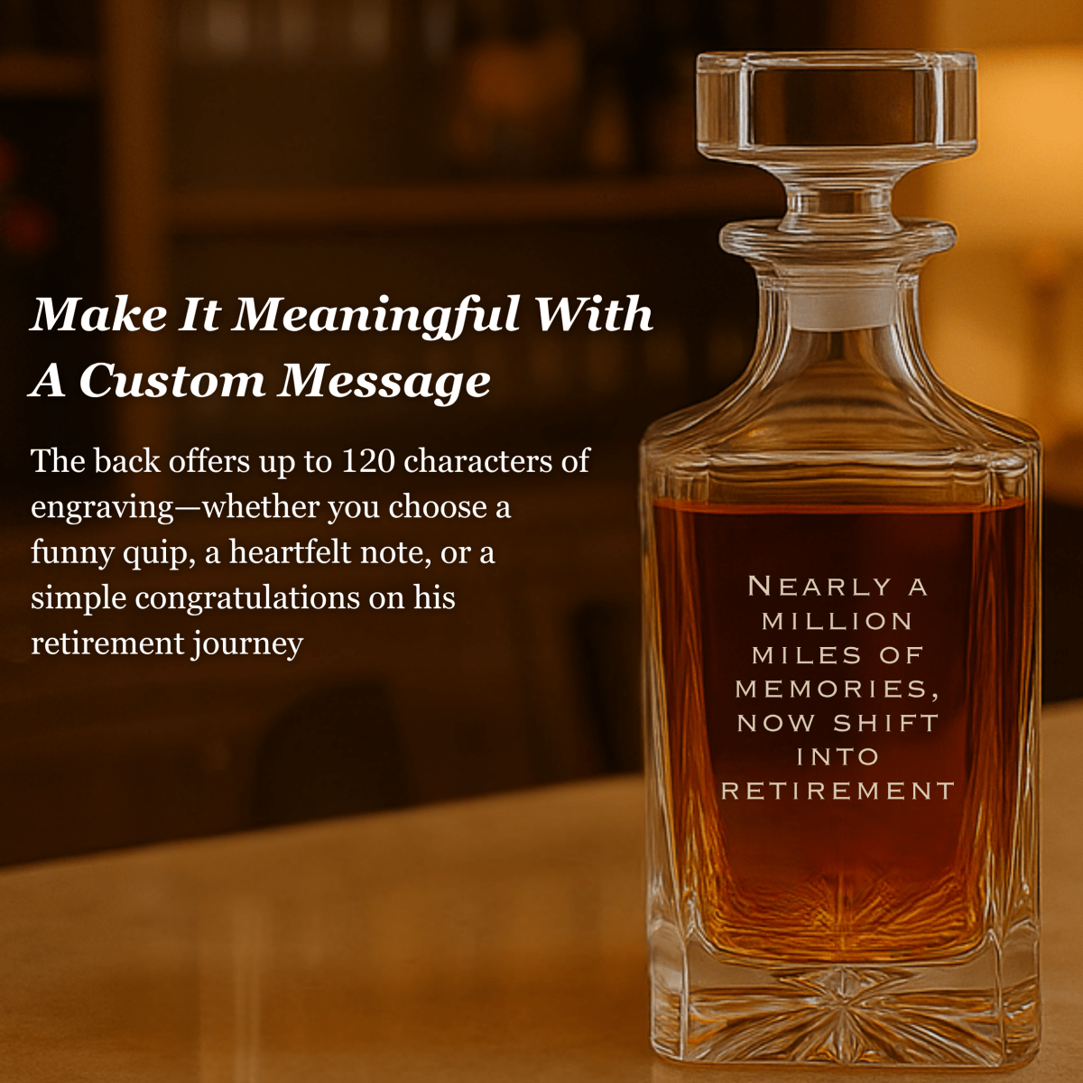Unique Personalized Truck Driver Retirement Decanter Customized Decanter Set Gifts for Men by Groovy Guy