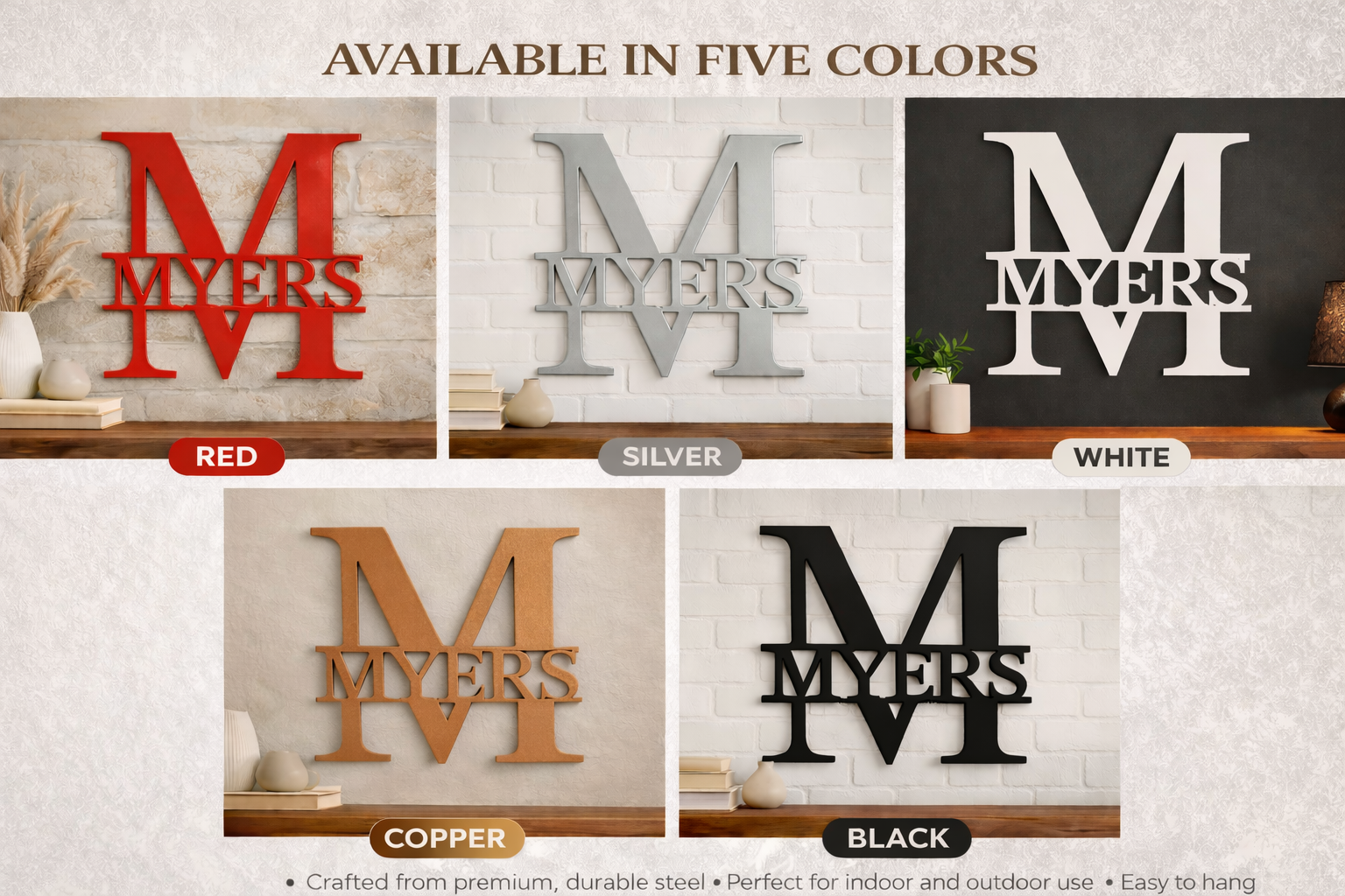 Heritage Monogram Metal Sign