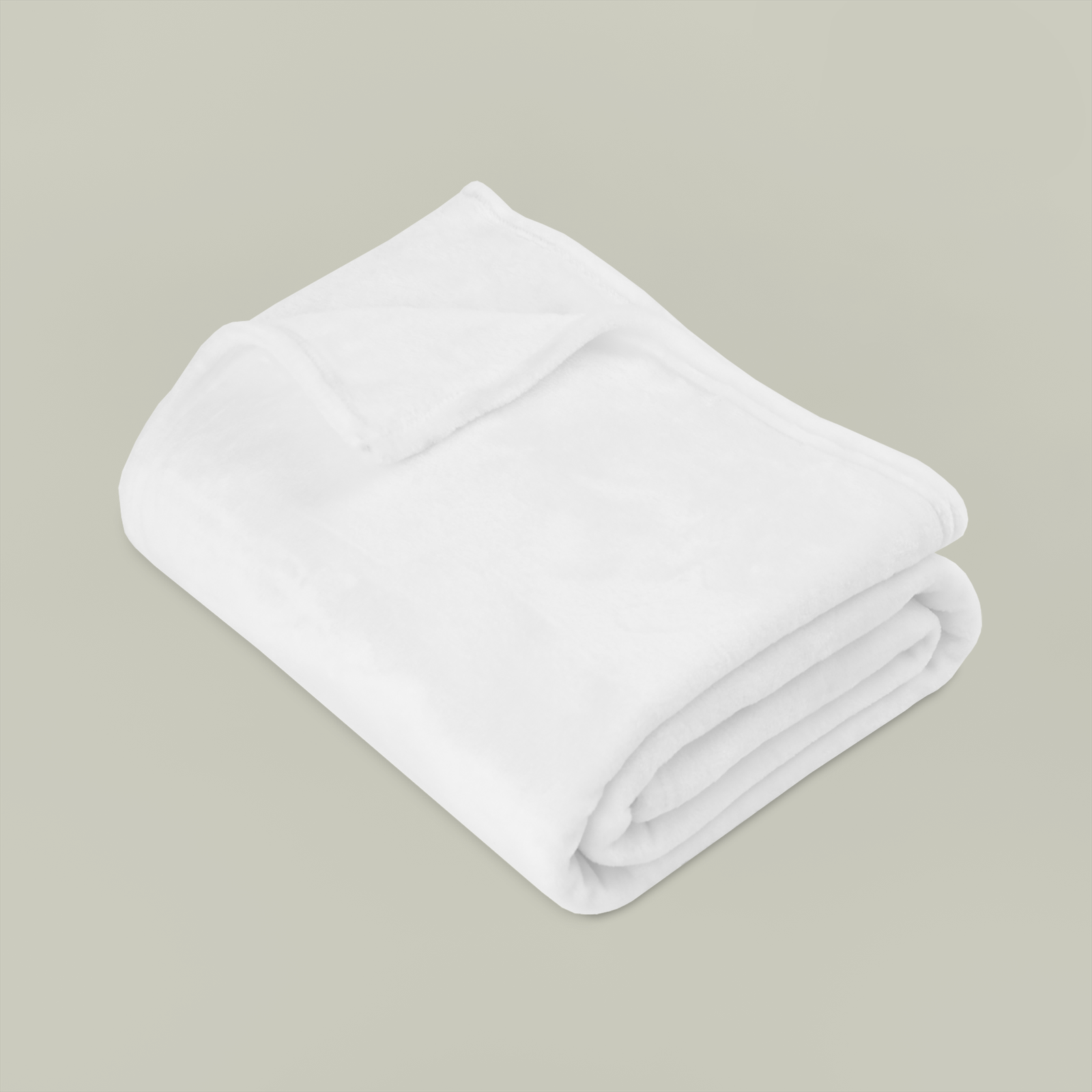 Folded white fleece blanket with sample text "Best Dad Ever" embroidered on the fabric