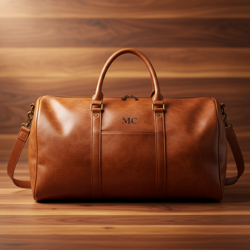 Personalized Vegan Leather Duffle Bag
