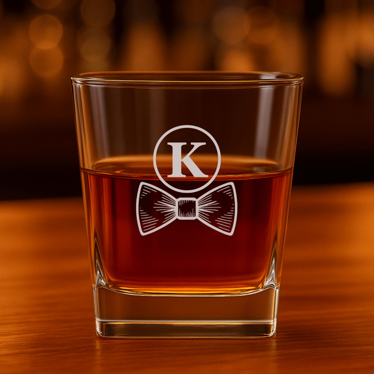 Unique Personalized Wedding Party Bowtie Whiskey Glass Customized Whiskey Glass Gifts for Men by Groovy Guy