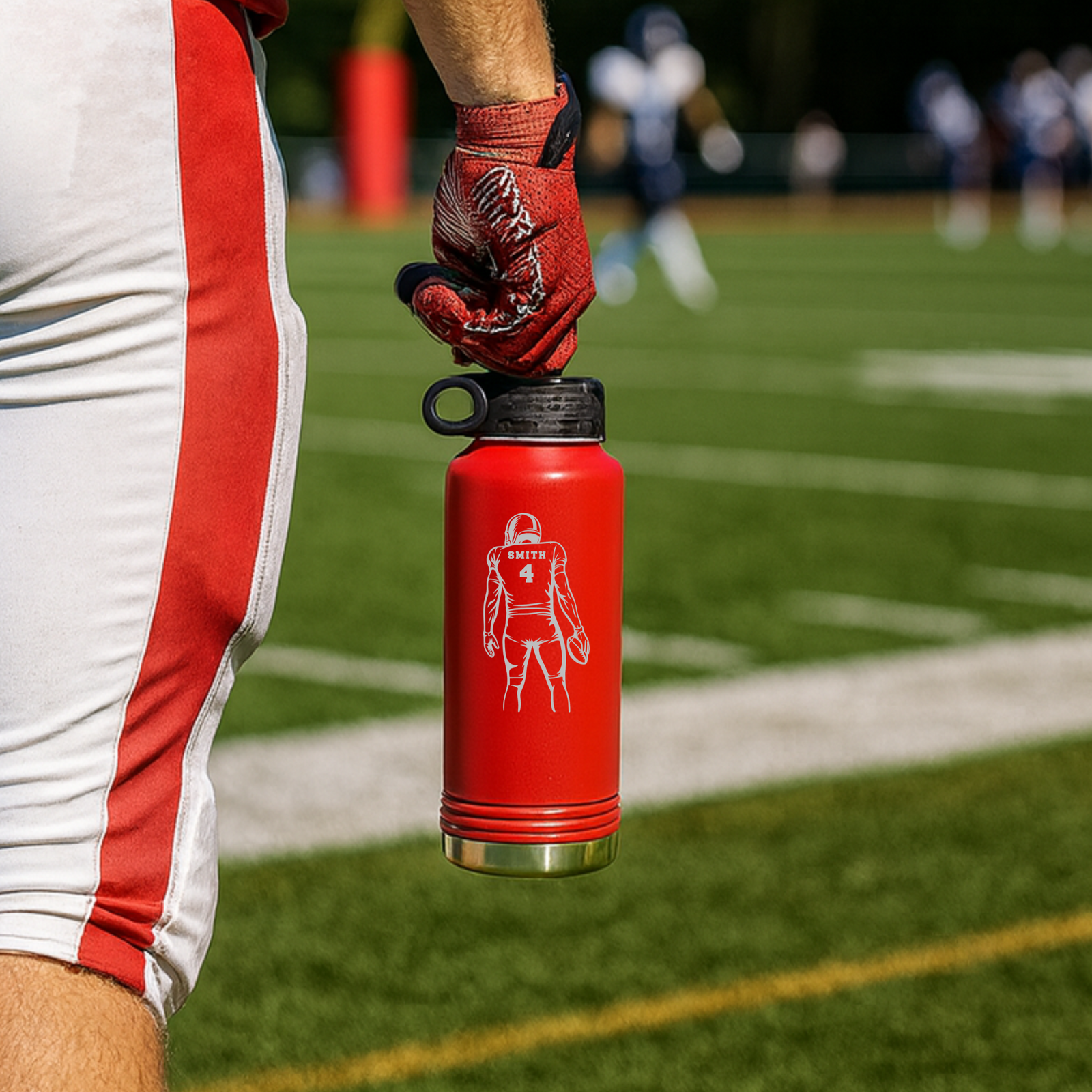 Football Player Water Bottle