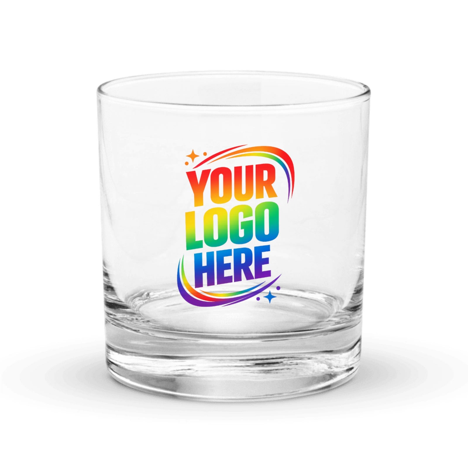 Custom Printed Rocks Glass with Business Logo
