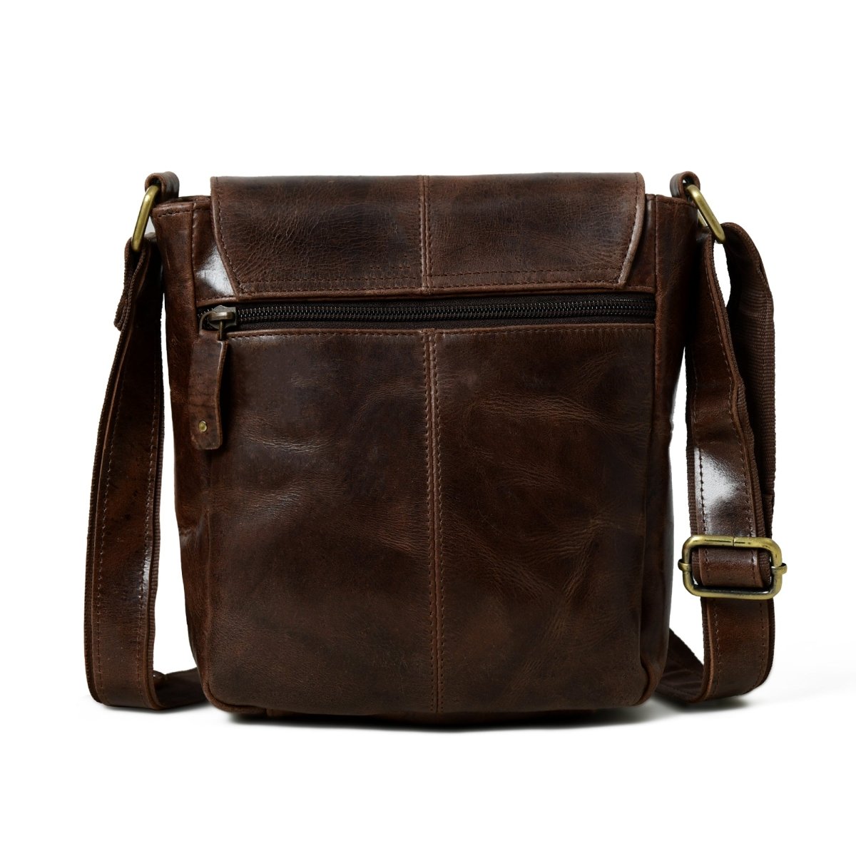 Unique Personalized Brown Leather Crossbody Bag Customized Gifts for Men by Groovy Guy